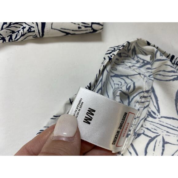 Express Floral Shirt Mens M Extra Slim Fit Blue & White Button Up Shirt - Picture 8 of 9